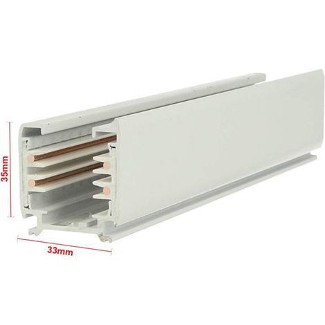 Sistema Illuminazione Binario Trifase Bianco, Binario Connettori Giunti Accessori (Binario 3M)