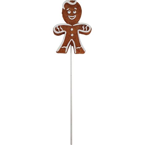 Figur Pfefferkuchen Mann Stecker 20,5 x 6 x 1 cm braun Weihnachtsfigur