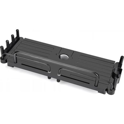 Étagère de douche télescopique sans perçage 32-48 cm, étagère de rangement suspendue pour barre de douche de 18 à 25 mm (noire) (1/5)
