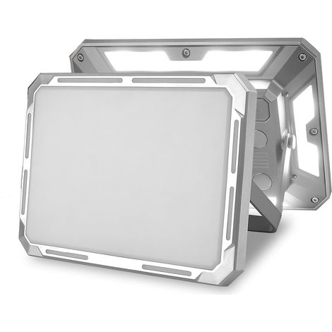 Projecteur LED Rechargeable 50W Projecteur Chantier Portable 116 LED Projecteur LED Batterie Lampe de Travail avec USB/Magnétique/3000-7000K/7Modes pour Atelier, Garage, Camping, Pêche (1/5)