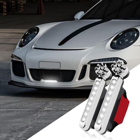 Set mit 2 windbetriebenen weißen LED-Autoleuchten diese Autoleuchten benötigen keine externe Stromversorgung universelle automatische LED-Tagfahrlichter für Autos. (1/4)
