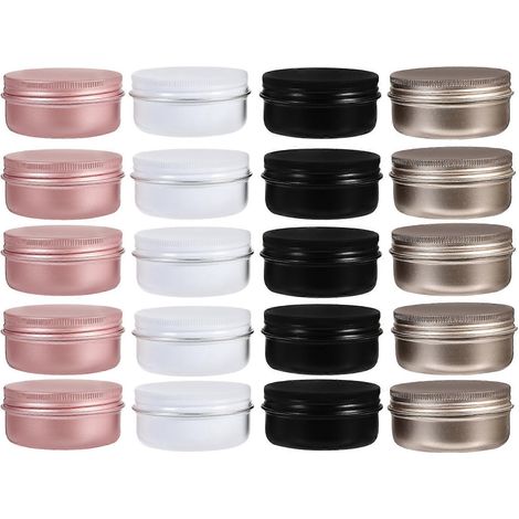 20 boîtes en aluminium pour cosmétiques, boîtes rondes pour crèmes et pâtes, sous-emballages-5.7X5.7X2.7CM (1/4)