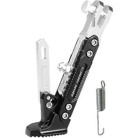Verstellbare CNC-gefräste Fußstütze aus Metall für Motorräder, Seitenhalterung, robuste und korrosionsbeständige Halterung, Motorradständer-Zubehör – Silber (1/5)
