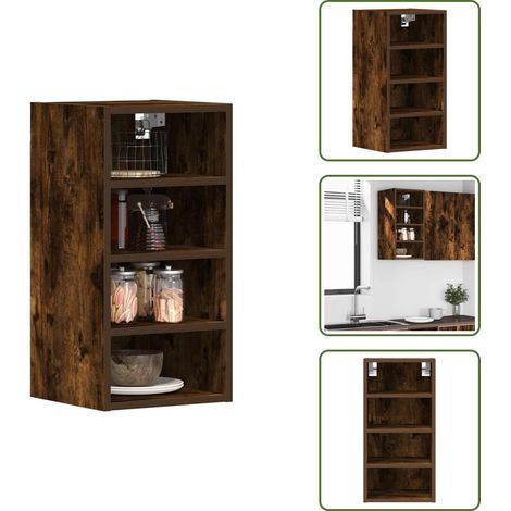 The Living Store Mobile Pensile “Riga” Rovere Fumo 30x29,5x60 cm - Armadio a parete
