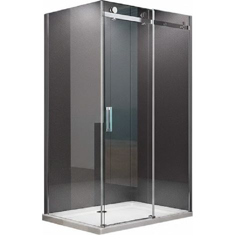 BuyLando.Shop Eckeinstieg Duschkabine Dusche Ela 120 x 90 x 200 cm/8mm/ mit Duschtasse und Siphon