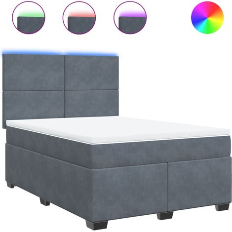 Maison Exclusive - Boxspringbett mit Matratze Dunkelgrau 160x200
