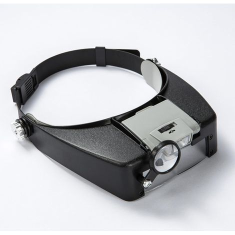 Headband Loupes 1.5X 3X 6.5X 8X Loupe Lunettes avec 2 Lampes LED Frontale pour Les Réparations Lecture Fabrication Bijoux UC24 (1/3)