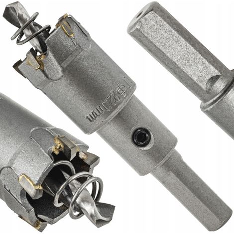Broca para metal y madera de 22 mm con punta de titanio y carburo de tungsteno TCT (1/5)