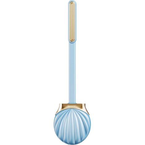 Brosse de toilette en silicone avec support coquillage, manche long, brosse de nettoyage de cuvette de salle de bain sans perçage, bleue-AquaForge (1/5)