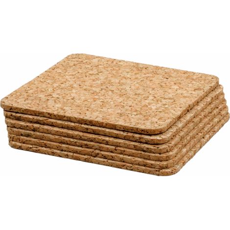 sous-Verre carré en liège Pack de 6-95x95x3mm (3.74 "x3.74"x0.12")  Résistant à la Chaleur, réutilisable et Facile à Nettoyer  Convient à Tous Les Types de Boissons (1/5)