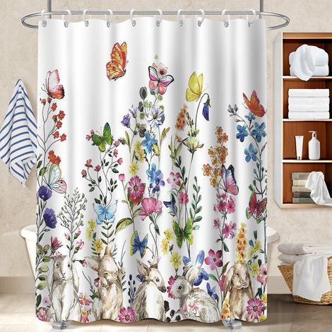 Rideau de douche imperméable en polyester 180x180 aéré rideau imperméable pour une déco unique (1/5)