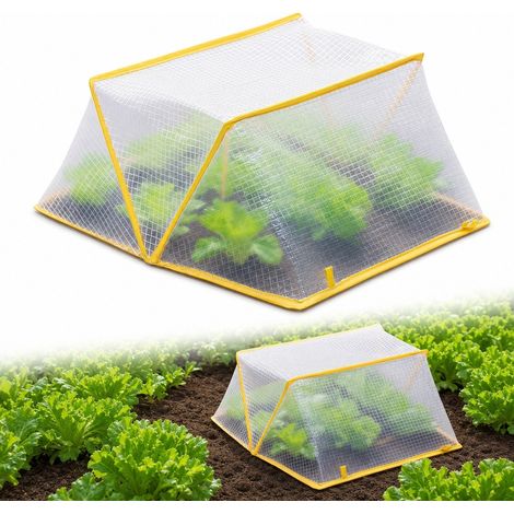 Couverture de semis pliable en filet PE transparent, 49 x 38 x 22 cm, pour jardin et serre, protection des cultures (1/5)