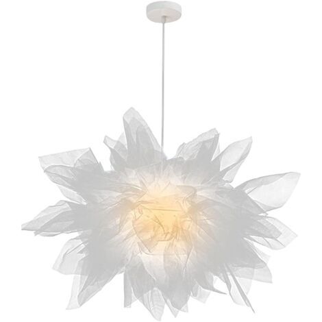 royaluxe-Plafonnier fantaisie gaze design unique - blanc crème, E27, diamètre déplié 45CM (1/5)