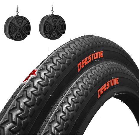 2 COPERTONI Nero + 2 CAMERE d'Aria per Bici Bicicletta City Bike 26 x 1 3/8 (37-590) EBA26NXD