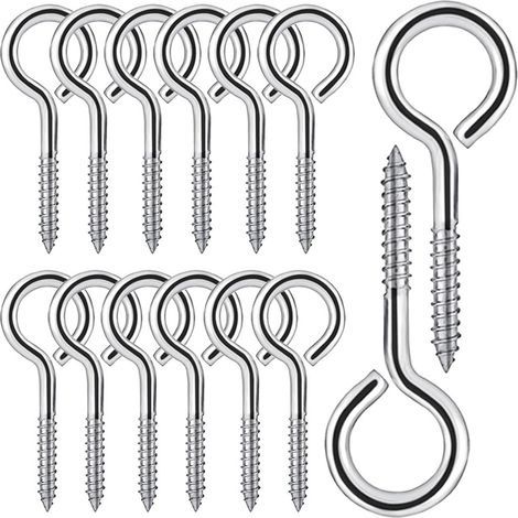 20 Pièces M5 Piton à Visser en Acier Inoxydable 304 Vis Mouton Oeil Rond Auto Taraudeuse Vis à Anneau Crochets à Oeil Boulon à œil Crochets Piton à Vis 65mm (1/5)