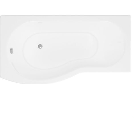 Modern B Shaped Right Hand Shower Bath & Panel, 1695 x 900 x 415mm