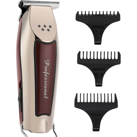 Tondeuse à cheveux électrique professionnelle rechargeable, réglable, prise américaine 100-240 V, argent (1/5)