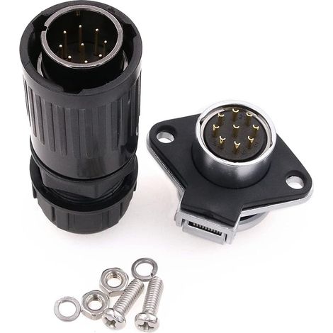 HP20 Waterproof Aviation Connector Câble électrique mâle et femelle pour RV Solar LED Light Connector (9pin, mâle+femelle femelle) (1/5)