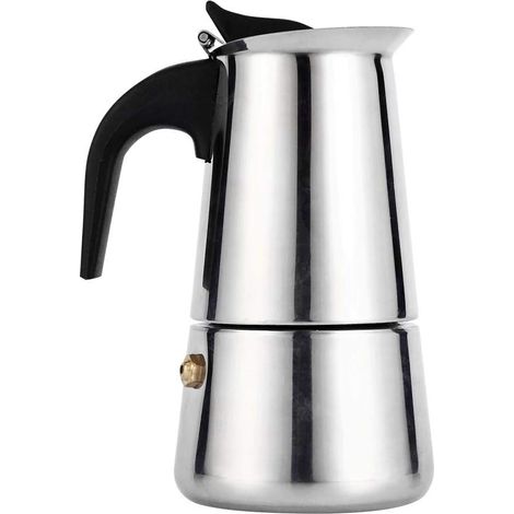 Cafetière Italienne Espresso Avec Filtre En Acier Inoxydable Moka Café Pot Argent 100/200/300/450ml Pour Bureau Cuisine ( Taille : 100ml ) (1/5)