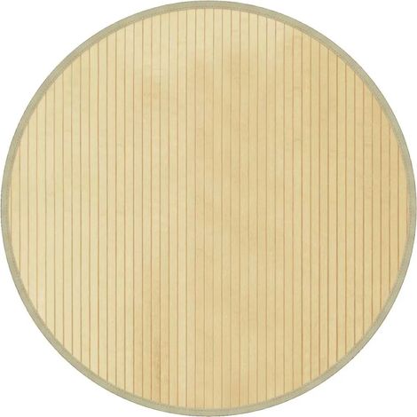 Tapis rond, couleur naturelle claire, 80 cm, bambou (1/5)