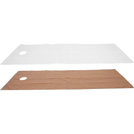 Draps de Lit de Massage Jetables, Couverture de Lit D'hôtel en Polyester Doux pour Salon de beauté (Blanc + Marron foncé) (1/5)