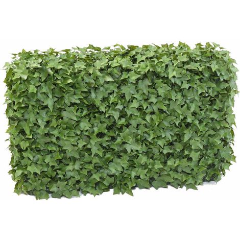 Haie artificielle haute gamme Spécial extérieur / Lierre artificiel Vert - Dim : 75 x 25 x 90 cm -PEGANE- (1/2)