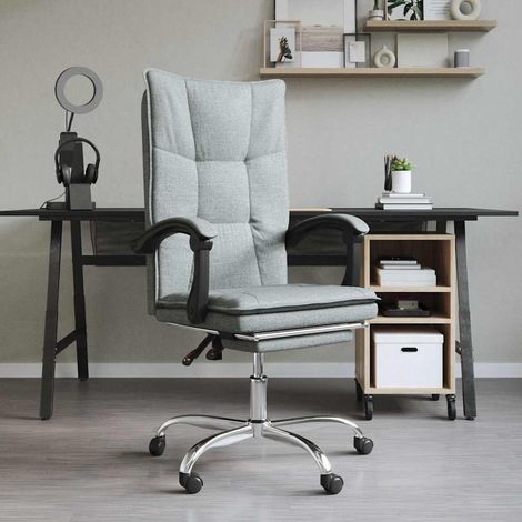 Chaise de bureau inclinable Fauteuil gamer - Chaise d'ordinateur Gris foncé Tissu BV162141 - BonneVie (1/5)