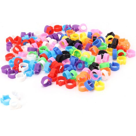 200PCS 8mm Pigeons Foot Ring Colorful Pigeons Leg Band Identification Rings No Words