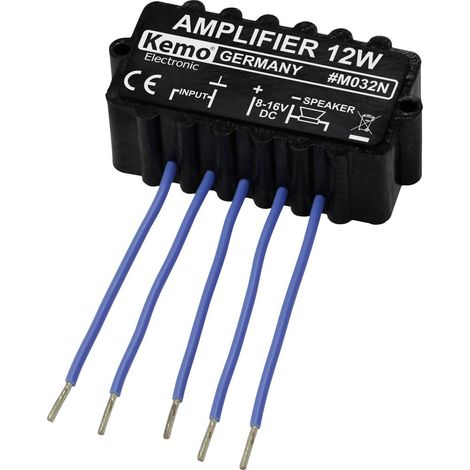 Kemo M032N Amplificatore mono Componente sfuso 6 V/DC, 9 V/DC, 12 V/DC, 16 V/DC 12 W 4 Ω (1/4)