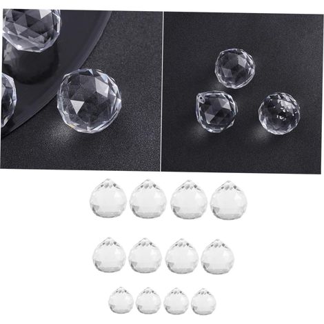 12pièces Cristal Suspension Accessoires Décoration Suspendue Cristal pour Lampes Rideaux pour Ficelle (1/5)