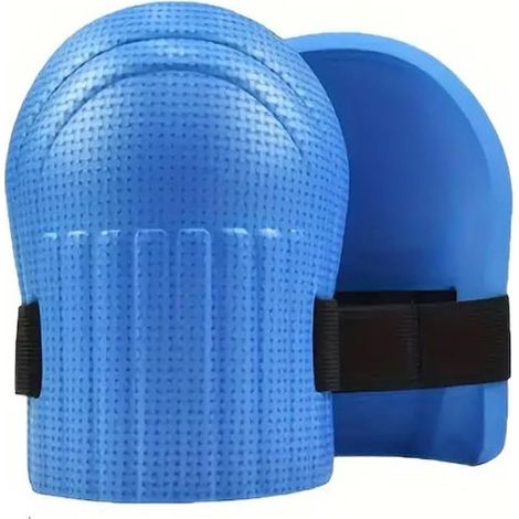 Genouillères de travail jardin sol en caoutchouc mousse EVA, protection des genoux, sangle et éponge antidérapante confortables pour travailler, vélo, yoga, mécaniciens (bleu), 1 paire de prot (1/5)
