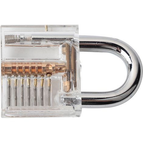 Ensemble de cadenas avec clé ouverte, cadenas d'entraînement, crochet séparateur de clés, outil transparent (1/5)