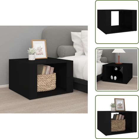 Comodino per interni - vidaXL Comodino Nero 57x55x36 cm in Legno Multistrato -