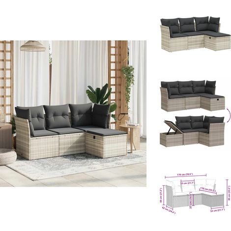 Salon de jardin 4 pcs avec coussins gris clair résine tressée - Ensemble De Canapés De Jardin - Ensembles De Canapés De Jardin - Ensemble De Canapés D'extérieur - Ensemble De Canapés De Patio (1/4)