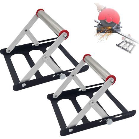 2PCS Support Réglable pour Machine de Découpe en Métal - Tréteaux Réglables pour Scie de Table et Travail (1/5)
