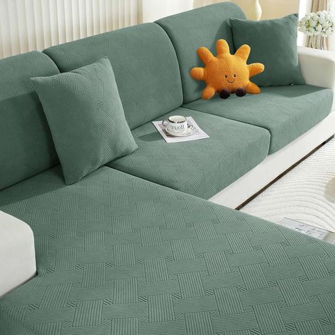 Housse Assise Canapé, Housse Coussin Canape Extensible, Housse Dossier Canapé, Protection Meubles Couvre pour Canapé, Housses De Coussin De Siège De Canapé (1 Place2, Vert) (1/5)