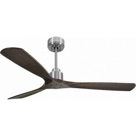 Tenerife de KlassFan - Super destratificateur et ventilateur DC 166 cm Chrome pales bois sombre sans Lumière 30 à 60 m² (1/5)