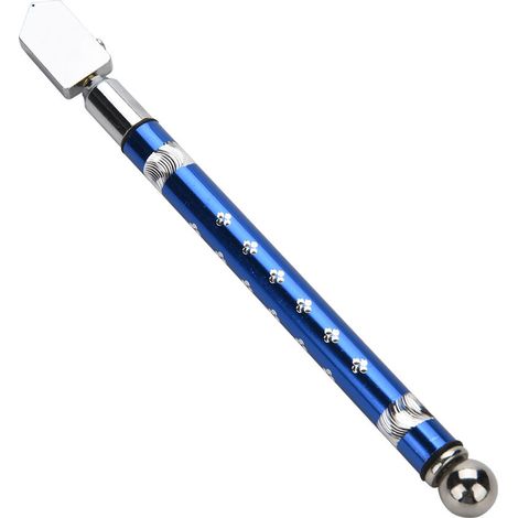 Tragbarer, handgeführter Glasschneider mit Rad und rutschfestem Griff zum Schneiden von Glas mit einer Stärke von 3 bis 15 mm (Blau) (1/5)
