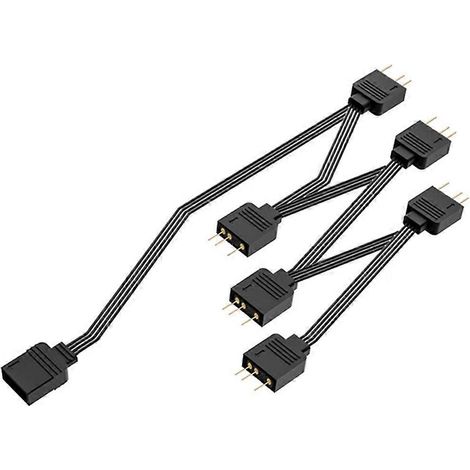 Câble pour bande lumineuse ARGB 5V à 3 broches, répartiteur 1 vers 4 ou 6, cordon RGB ARGB FS 35 cm/13 pouces - FS 06 ARGB
