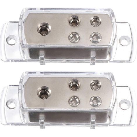 Lot de 2 blocs de distribution d'alimentation en laiton à 4 voies pour amplificateur audio de voiture-7.5X2.2cm (1/3)