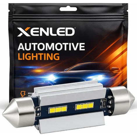 1x Navette LED Blanche XENLED CANBUS ULTRA 6000K 500Lms 12V C5W - C7W (1/5)