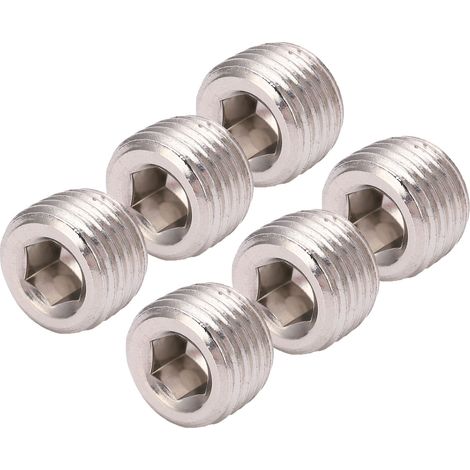 Bouchon de tube hexagonal 25 pièces, tête vissée en fer, raccord pneumatique 1/4, fixation quincaillerie (1/5)