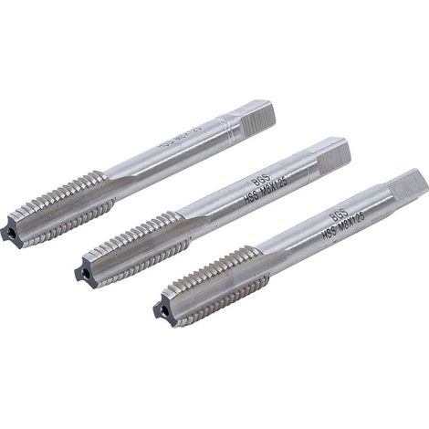 Jeu de Tarauds et Filière M8 x 1,25 - HSS-G, 3 pcs - Précision et Durabilité, Acier, Pro - D-Work