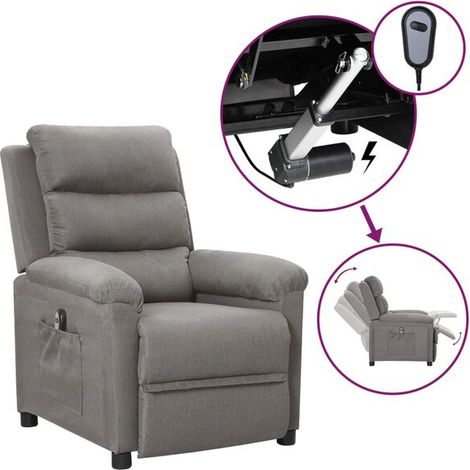 Fauteuil inclinable électrique en tissu gris clair (1/5)