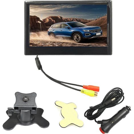 Écran couleur haute définition TFT LCD 7 pouces 12V-24V, compatible avec les caméras de recul de surveillance de véhicule et les accessoires électroniques automobiles. (1/5)