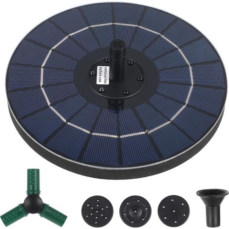 Pompe à Fontaine Solaire Flottante 4W 18Cm Éclairage RGB Pompe à Eau Solaire pour Fontaine de Jardin Bassin Bain d'oiseaux Décoration Extérieure Autonome