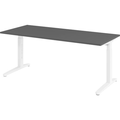bümö Schreibtisch Serie-XB Rechteck: 180 x 80 cm Graphit Weiß (1/5)