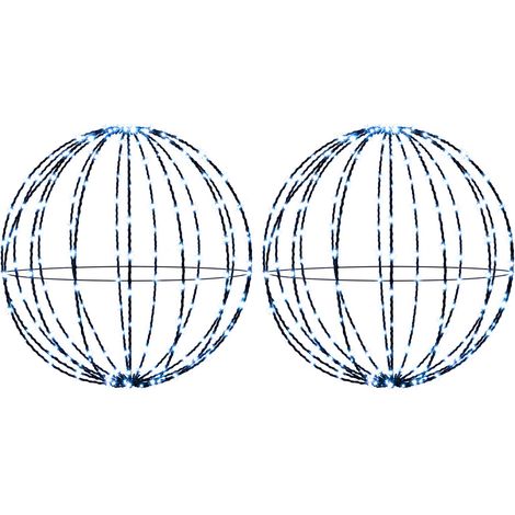 Fleuron lumineux de Noël 2 pc 384 LED Bleu Diamètre 60 x 63 cm vidaXL