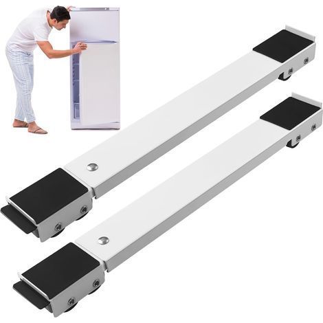 Support Machine à Laver Sèche Linge, Support Frigo, Roulette Machine à Laver pour Lave Linge Réfrigérateur Sèche Linge jusqu'à 300 kg, Roulettes de Transport de Meubles avec Frein (1/5)