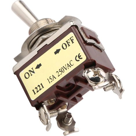 Lot de 5 interrupteurs à bascule ON/OFF 2 positions 4 broches fixation 12mm 15A 250VAC (1/5)